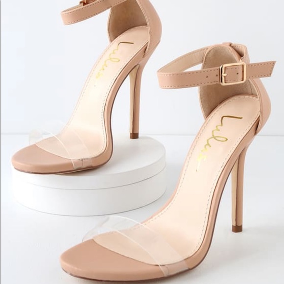 Nude PVC clear sandal heels - Picture 2 of 6